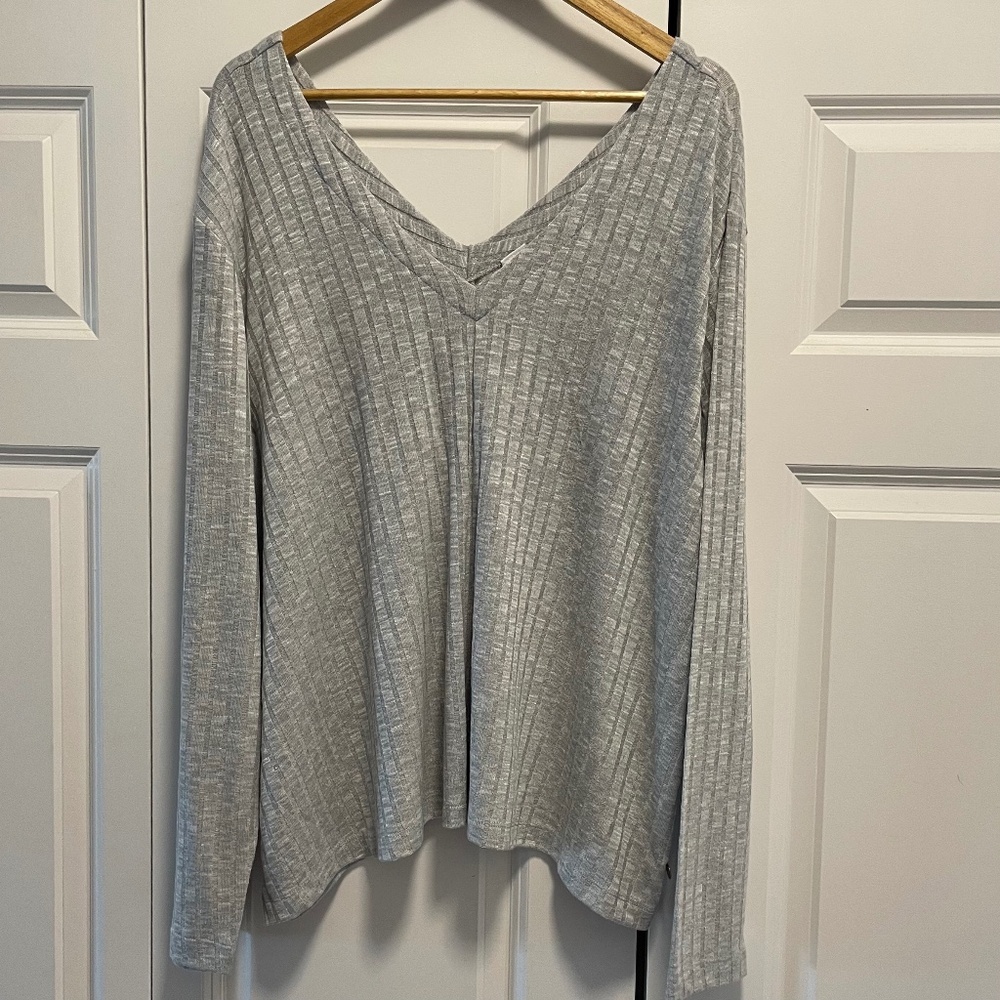 LIVI Grey Activewear Ribbed Top